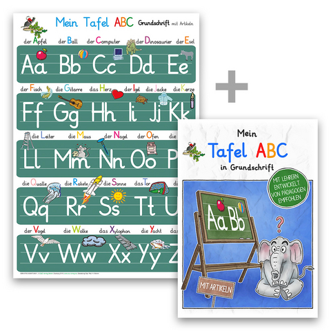 Mein Tafel-ABC in Grundschrift mit Artikeln-Set - Helga Momm