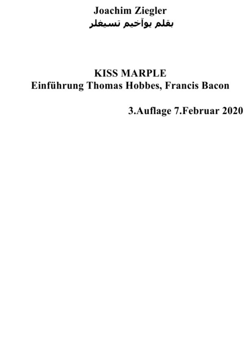 KISS MARPLE Einf&uuml;hrung Thomas Hobbes, Francis Bacon - Joachim Ziegler