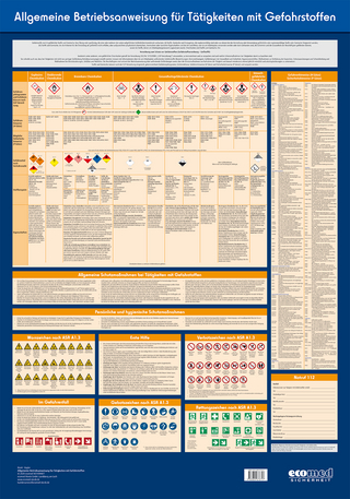 Wandtafel Allgemeine Betriebsanweisung für Tätigkeiten mit Gefahrstoffen