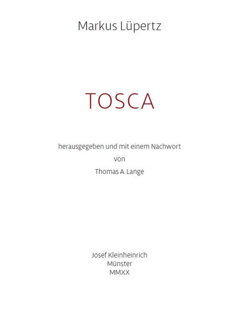 Tosca - Markus L&uuml;pertz
