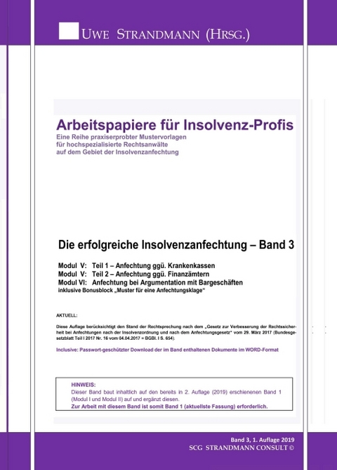 Die erfolgreiche Insolvenzanfechtung &ndash; Band 3 - Jens-Uwe Strandmann