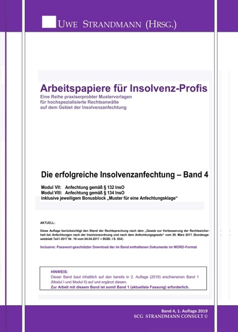 Die erfolgreiche Insolvenzanfechtung &ndash; Band 4 - Jens-Uwe Strandmann