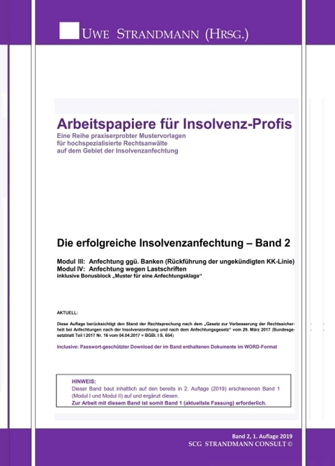 Die erfolgreiche Insolvenzanfechtung &ndash; Band 2 - Jens-Uwe Strandmann