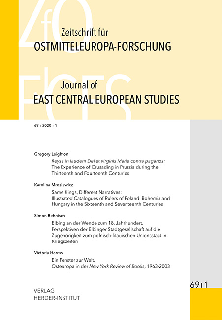 Zeitschrift f&uuml;r Ostmitteleuropa-Forschung (ZfO) 69/1 / Journal of East Central European Studies (JECES) - 