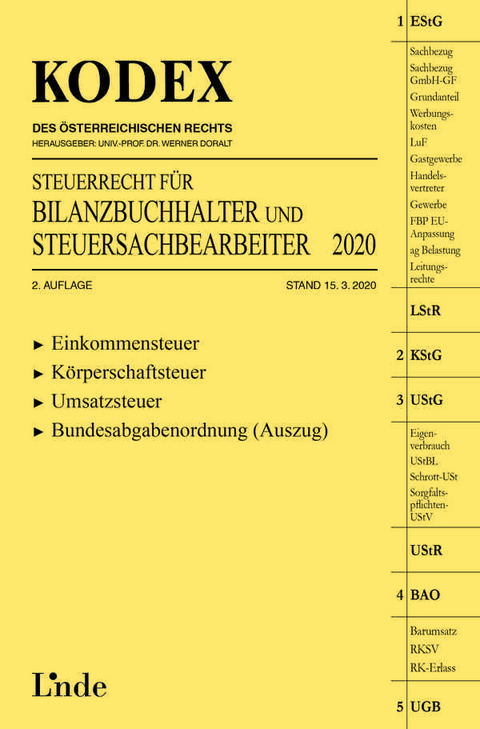 KODEX Steuerrecht f&uuml;r Bilanzbuchhalter und Steuersachbearbeiter 2020 - Klaus Hilber