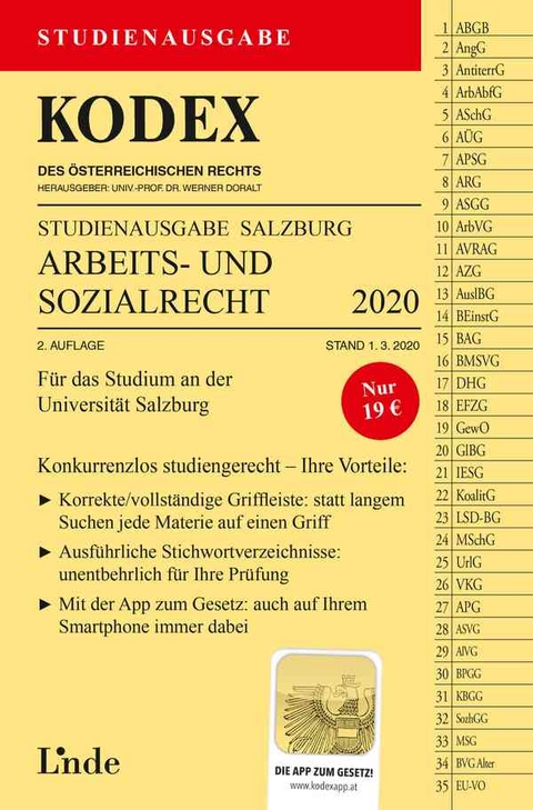 KODEX Studienausgabe Arbeits- und Sozialrecht 2022 - 