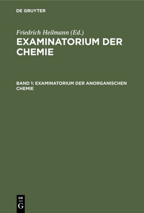 Examinatorium der anorganischen Chemie