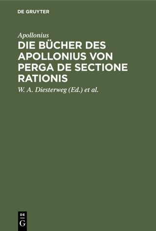 Die Bücher des Apollonius von Perga de sectione rationis