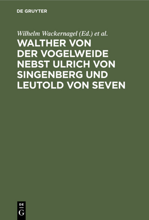 Walther von der Vogelweide nebst Ulrich von Singenberg und Leutold von Seven - 