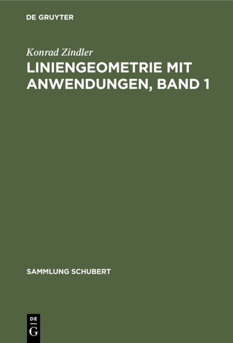 Liniengeometrie mit Anwendungen - Konrad Zindler