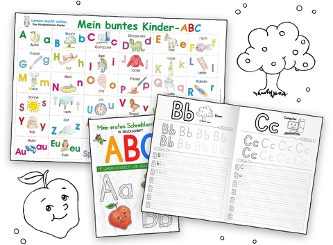 Mein buntes Kinder-ABC-Set in Druckschrift
