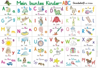 Mein buntes Kinder-ABC in Grundschrift mit Artikeln
