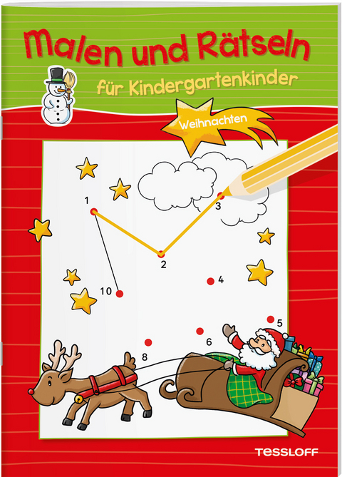 Malen und R&auml;tseln f&uuml;r Kindergartenkinder. Weihnachten.