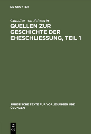 Quellen zur Geschichte der Eheschliessung. Teil 1