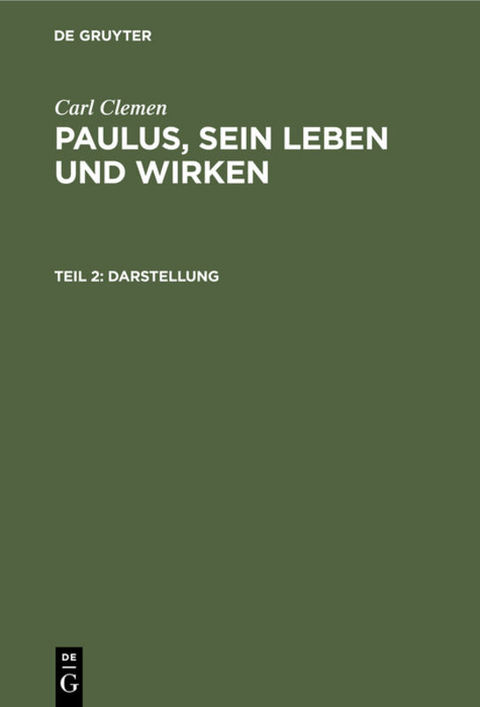 Darstellung - Carl Clemen