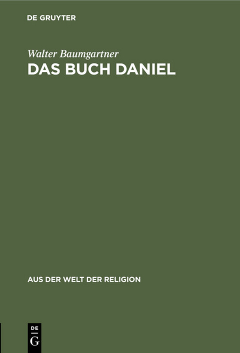 Das Buch Daniel - Walter Baumgartner