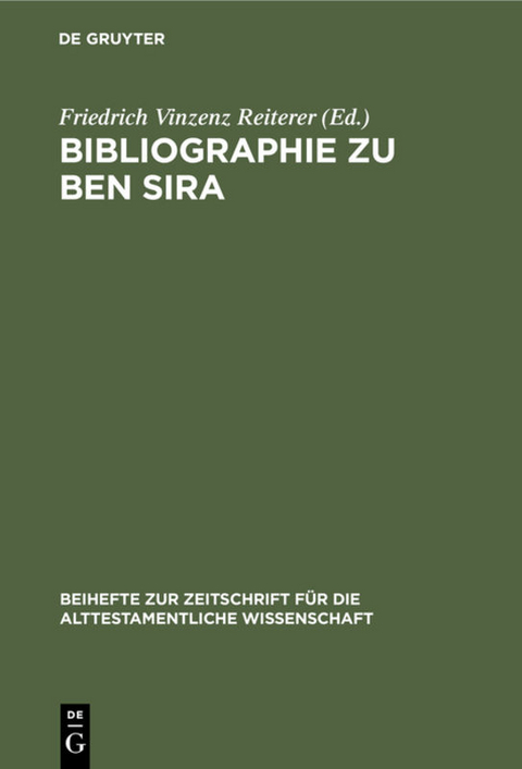 Bibliographie zu Ben Sira - 
