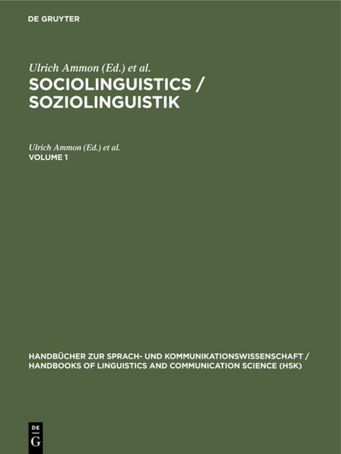 Sociolinguistics / Soziolinguistik. Volume 1