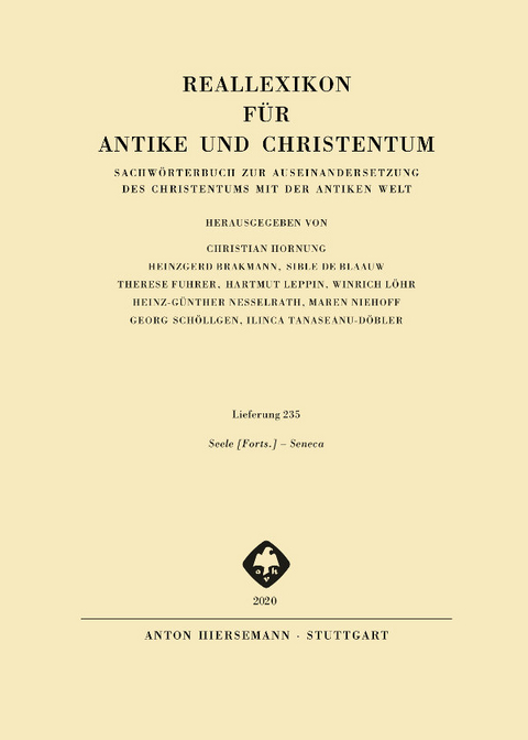 Reallexikon f&uuml;r Antike und Christentum - 