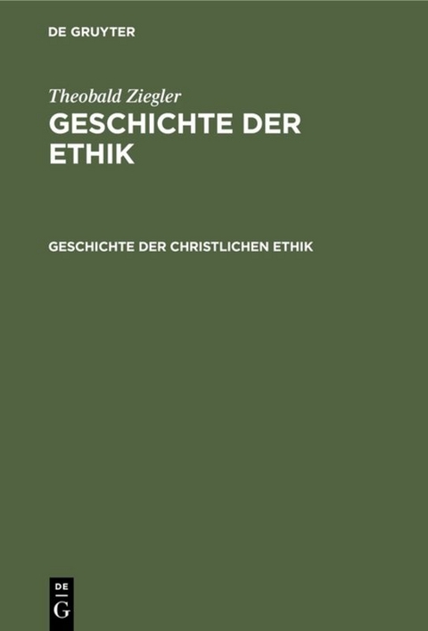 Geschichte der christlichen Ethik