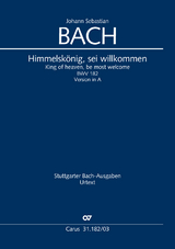 Himmelsk&ouml;nig, sei willkommen, Version in A (Klavierauszug) - Johann Sebastian Bach