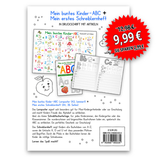 Mein buntes Kinder-ABC-Set in Druckschrift mit Artikeln