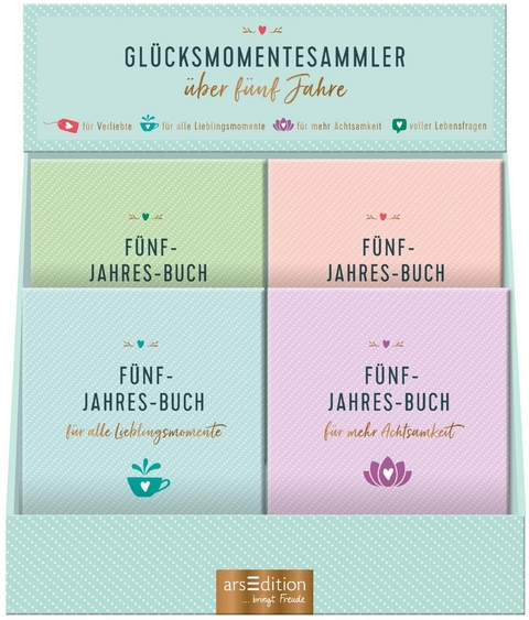 Display Gl&uuml;cksmomentesammler &uuml;ber f&uuml;nf Jahre