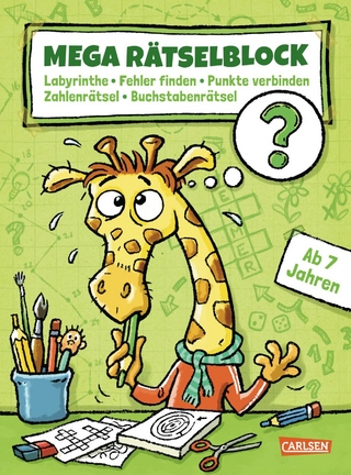 Mega Rätselblock – Labyrinthe, Fehler finden, Punkte verbinden, Zahlenrätsel, Buchstabenrätsel