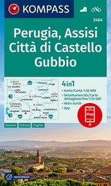 KOMPASS Wanderkarte 2464 Perugia, Assisi, Citt&agrave; di Castello, Gubbio 1:50.000
