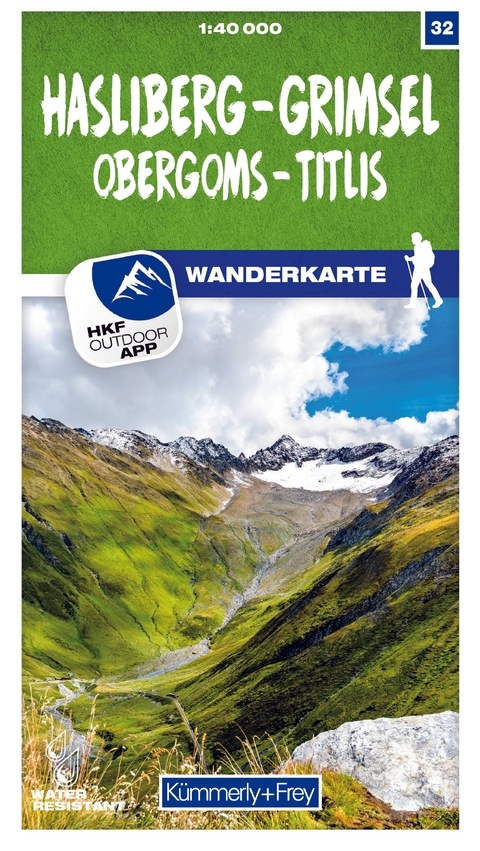 K&uuml;mmerly+Frey Wanderkarte 32 Hasliberg, Grimsel 1:40.000