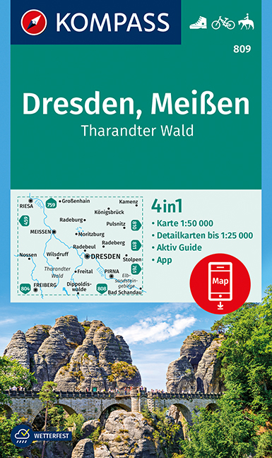 KOMPASS Wanderkarte Dresden, Mei&szlig;en, Tharandter Wald - 