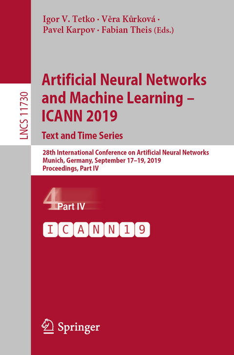 Artificial Neural Networks and Machine Learning &ndash; ICANN 2019: Text and Time Series - 