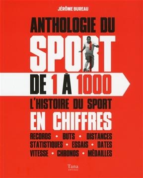 Anthologie du sport de 1 à 1.000 : l'histoire du sport en chiffres : records, buts, distances, statistiques, essais, ...