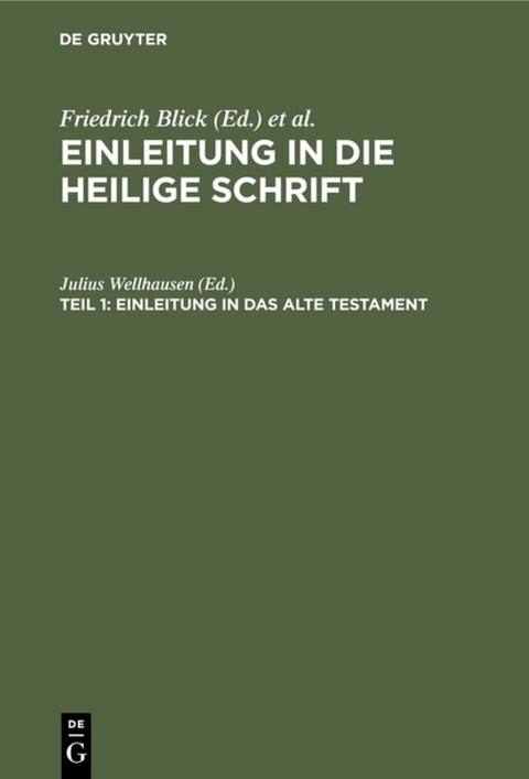 Einleitung in das Alte Testament - 