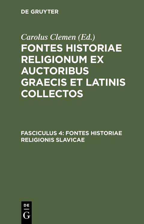 Fontes historiae religionis Slavicae - 