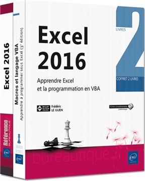 Excel 2016 : apprendre Excel et la programmation en VBA : coffret 2 livres