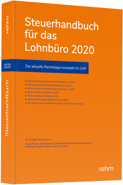 Steuerhandbuch f&uuml;r das Lohnb&uuml;ro 2020 - J&uuml;rgen Plenker