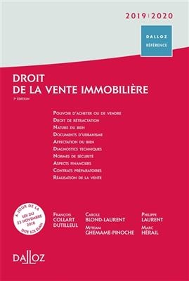 Droit de la vente immobili&egrave;re : 2019-2020 - Francois Collart Dutilleul, CAROL BLOND-LAURENT