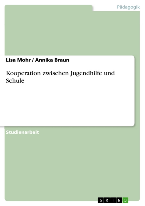 Kooperation zwischen Jugendhilfe und Schule - Lisa Mohr, Annika Braun