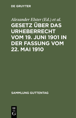 Gesetz über das Urheberrecht vom 19. Juni 1901 in der Fassung vom 22. Mai 1910