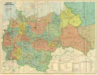 Großdeutsches Reich - Postleit-Gebietskarte, März 1944