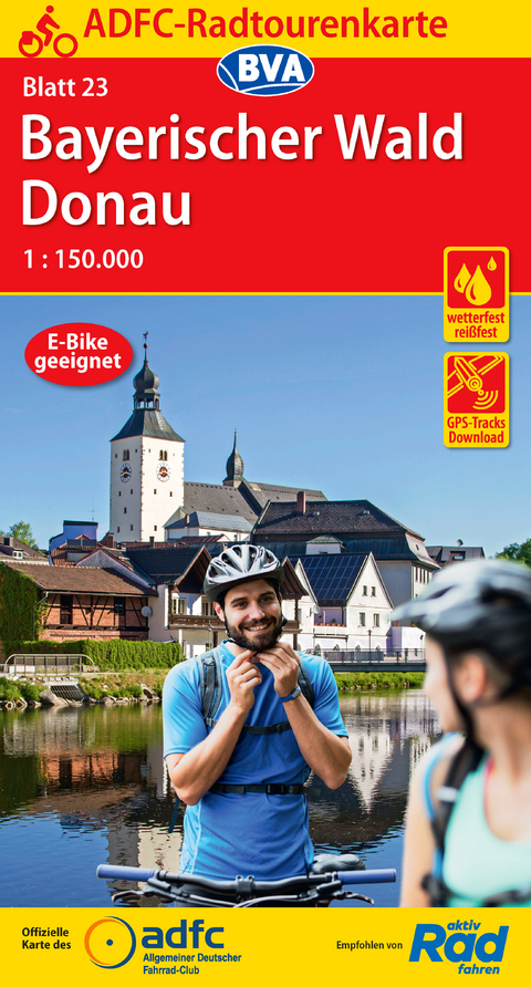 ADFC-Radtourenkarte 23 Bayerischer Wald Donau 1:150.000, rei&szlig;- und wetterfest, E-Bike geeignet, GPS-Tracks Download