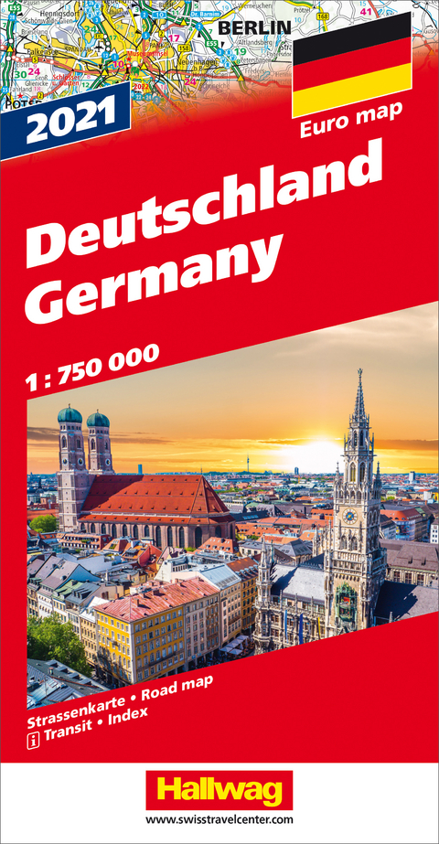 Deutschland 2021 Strassenkarte 1:750 000