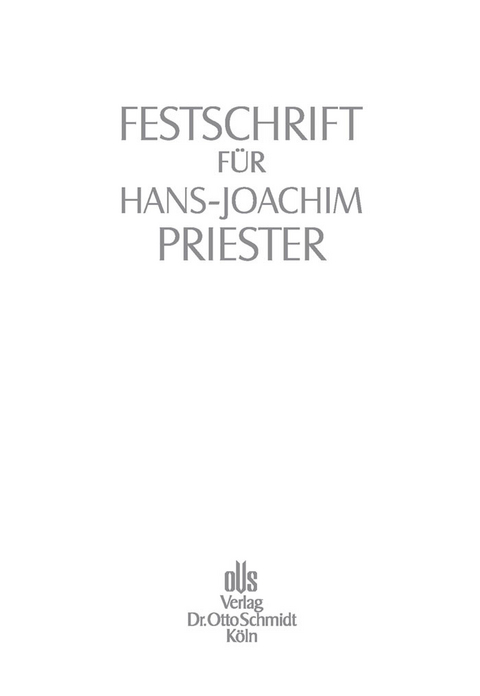 Festschrift für Hans-Joachim Priester - 