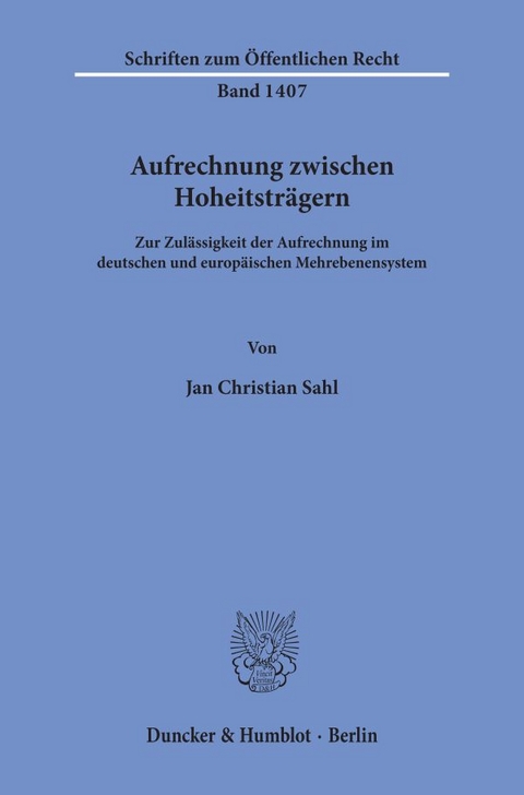 Aufrechnung zwischen Hoheitstr&auml;gern. - Jan Christian Sahl
