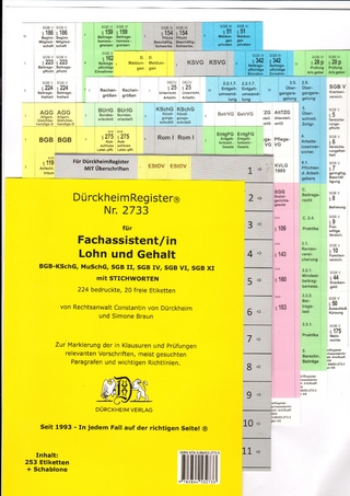 DürckheimRegister® - Fachassistent LOHN U GEHALT (ArbR-SGB) MIT Stichworten