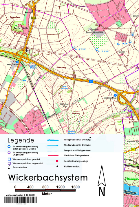 Karte des Wickerbachsystems