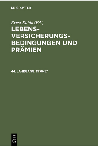 Lebens-Versicherungsbedingungen und Prämien / 1956/57