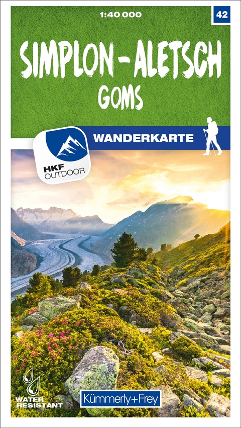 K&uuml;mmerly+Frey Wanderkarte 42 Simplon, Aletsch 1:40.000