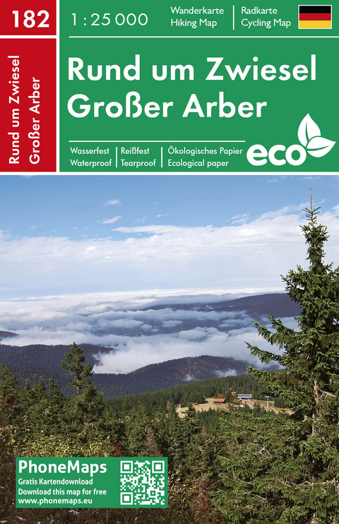 Rund um Zwiesel, Gro&szlig;er Arber, Wander - Radkarte 1 : 25 000